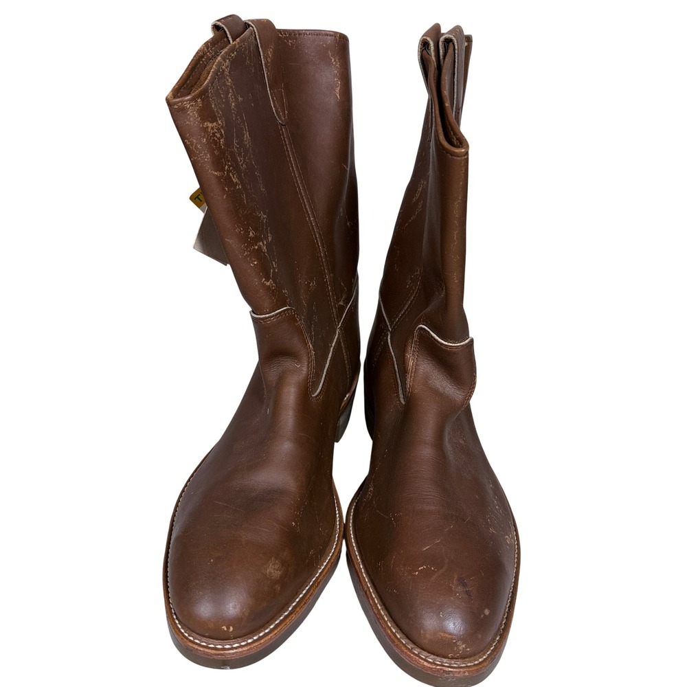 Tru-Guard Work Boots Mens 13 Brown Leather Vintage Safety Toe USA Made T750